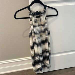 Vince Camuto Black and White Patterned Tank Top